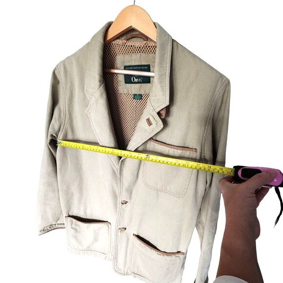 Orvis Men Vintage Elbow Patch Fishing Hunting Button Down Jacket Size Med Tall - Picture 8 of 13